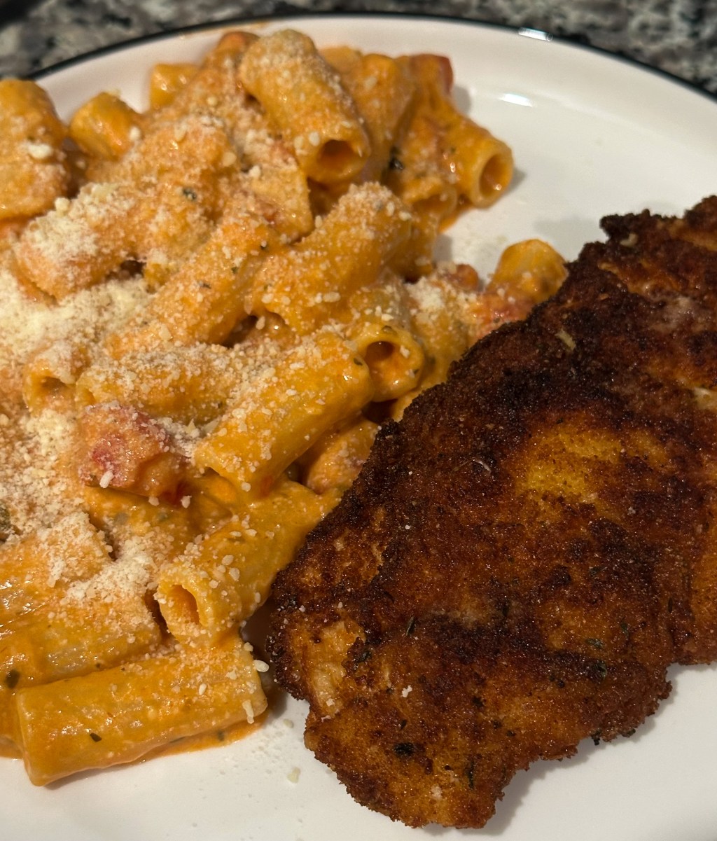 Fried Chicken and Creamy&nbsp;Rigatoni